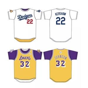 NWT 2022 Dodgers Promo Kershaw Johnson Jersey